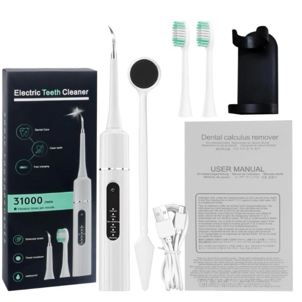 🆕- Electric Toothbrush Cleaning Kit w/Tartar Remover, Water Flosser, USB Charger